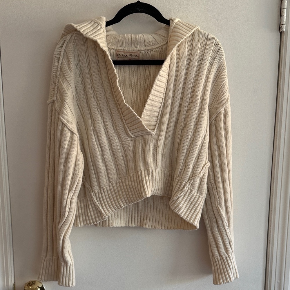 Free People Wool Blend V-Neck Sweater